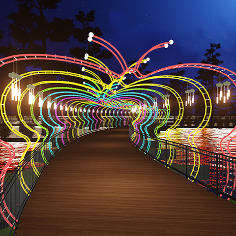 南充印象嘉陵江景觀浮橋·蝴蝶之夢