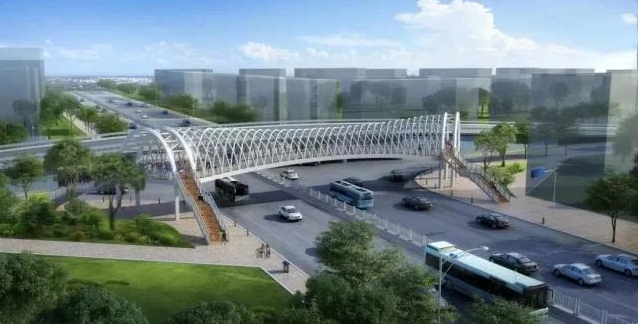 量身定做！煙臺(tái)大海陽(yáng)人行過(guò)街天橋亮相